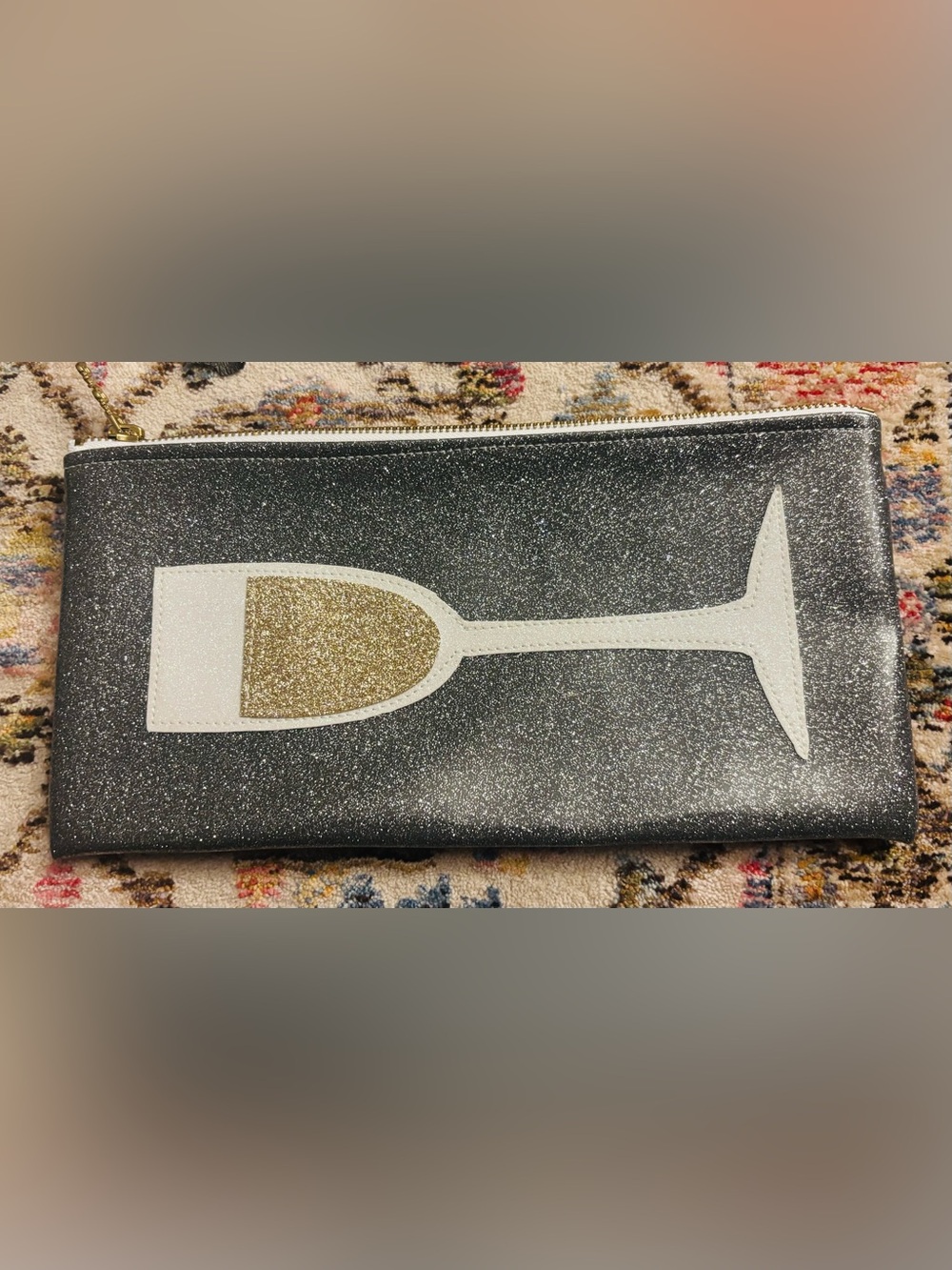 Champagne Flute Glitter Clutch handmade by designer Julie Mollo